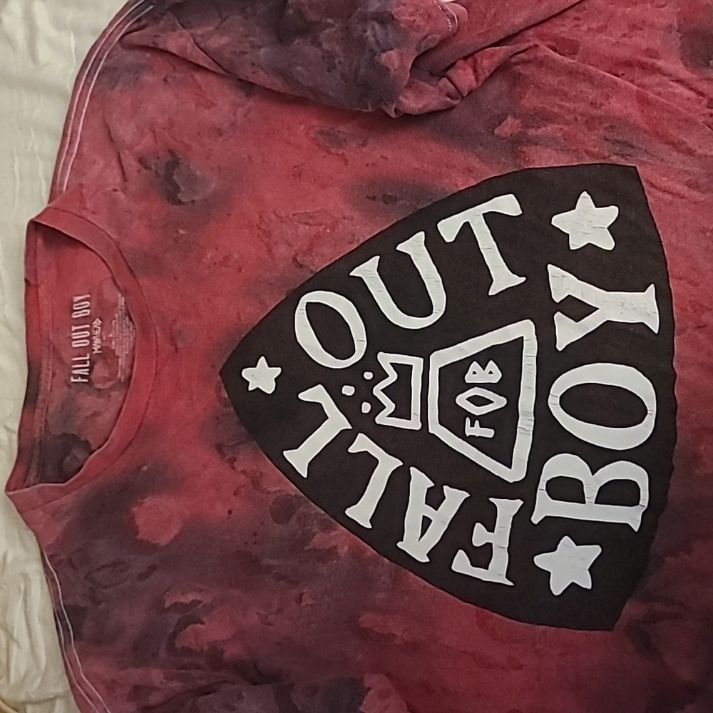 Fall Out Boy Red/Black Tie Dye Shirt
